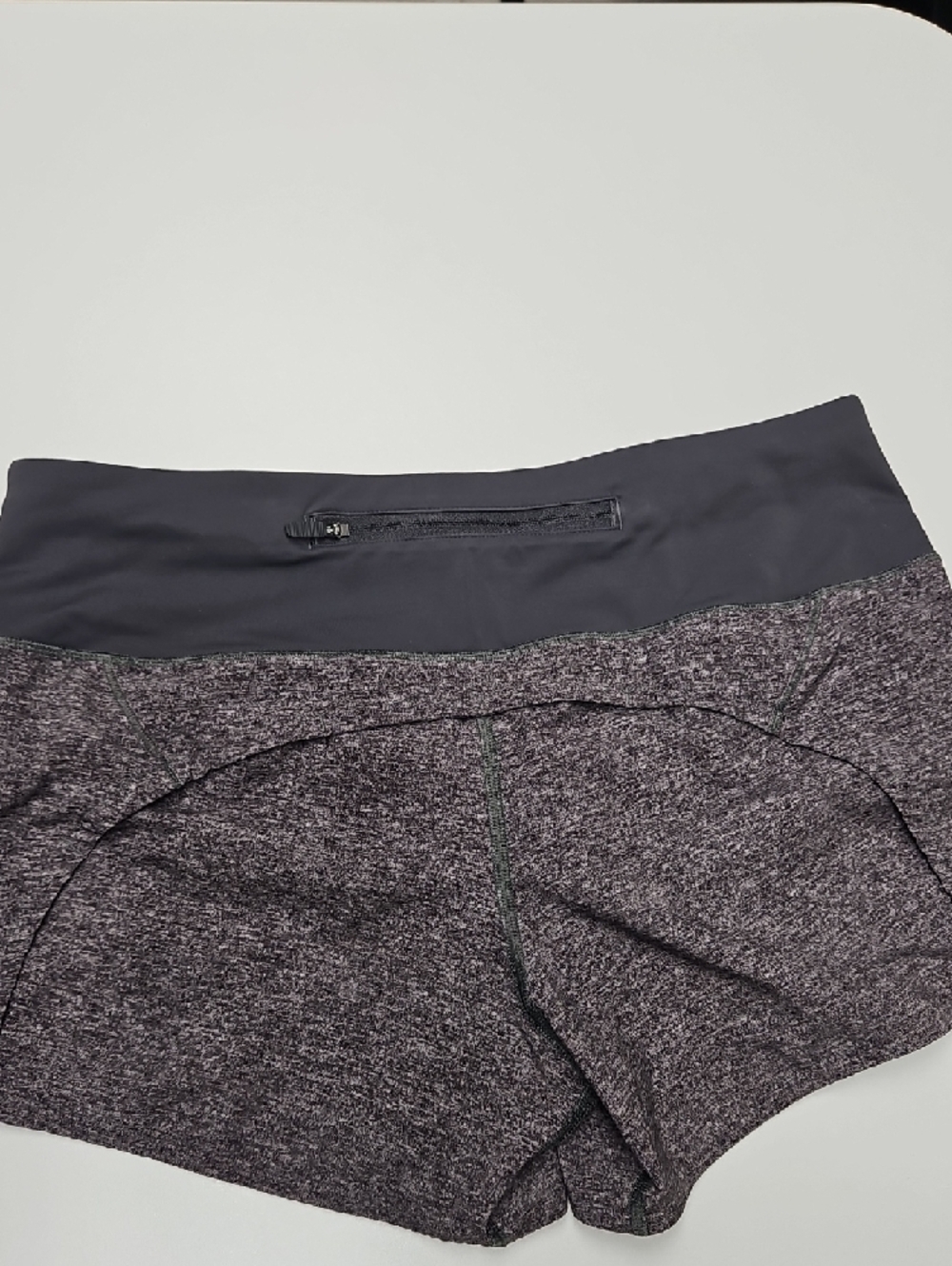 FLASH SALE*lululemon athletica Heathered Deep Purple High-Waist Athletic Shorts - Picture 2 of 7